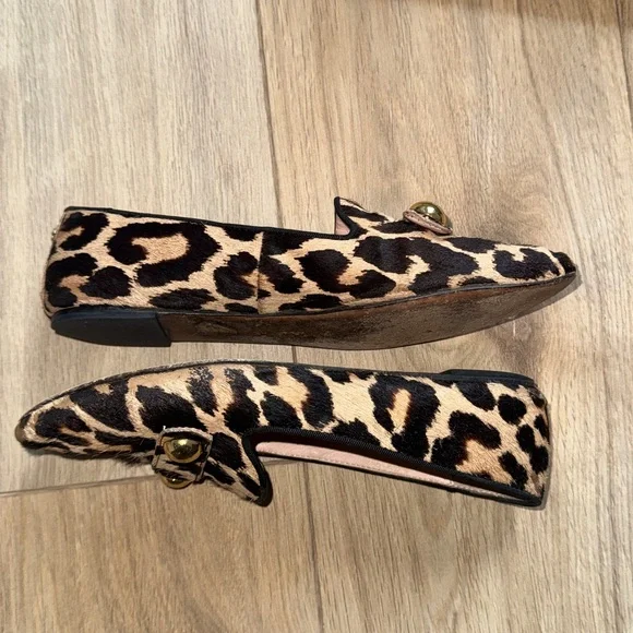 KATE SPADE NEW YORK Sutton Loafers Leopard Print Calf Hair Ballet Flat Shoes - Picture 4 of 6